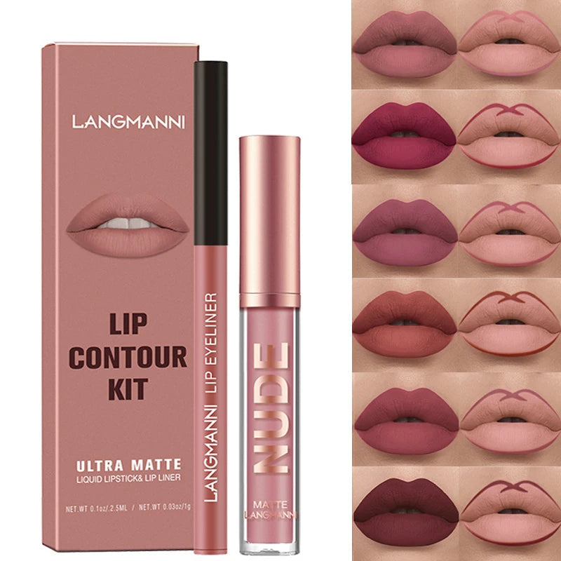 Lip Contour Kit – Ultra Matte Liquid Lipstick Liner Duo