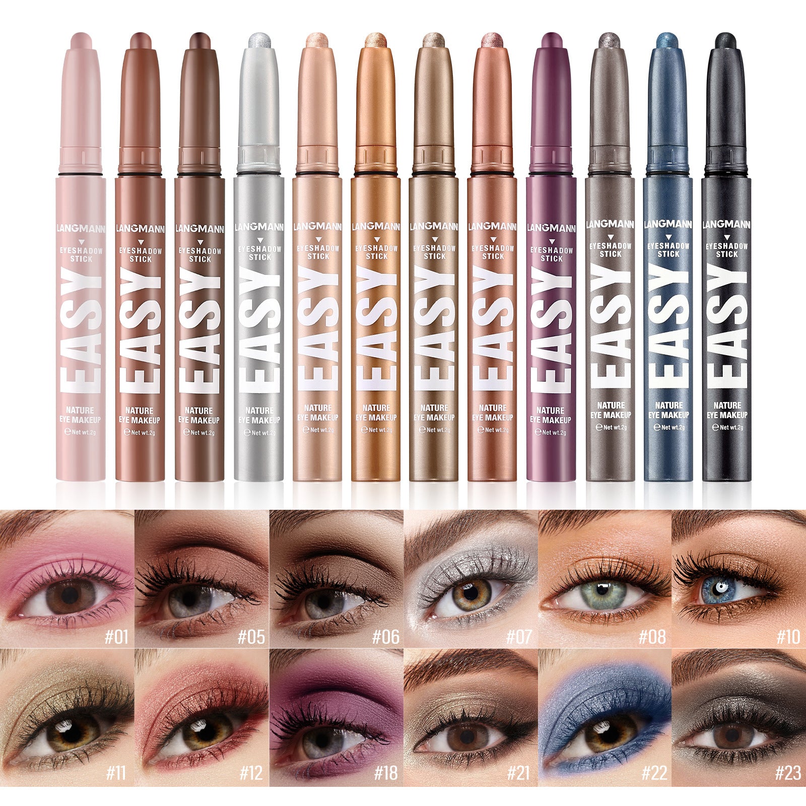 EASY 6-Color Shimmer Eyeshadow Stick Set