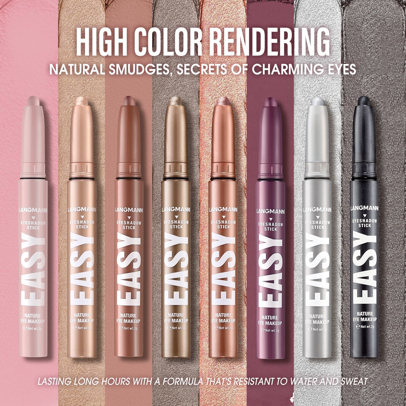 EASY 6-Color Shimmer Eyeshadow Stick Set