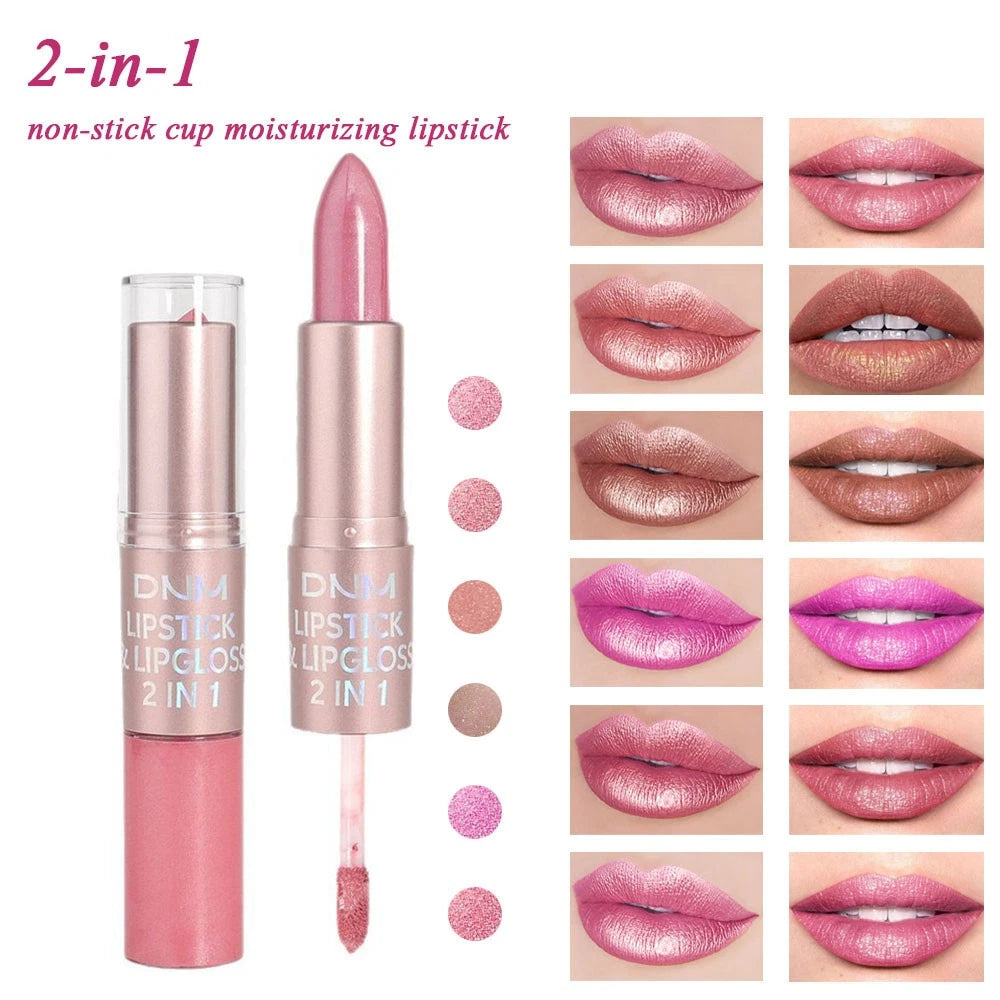 2-in-1 Shimmer Lipstick & Lip Gloss