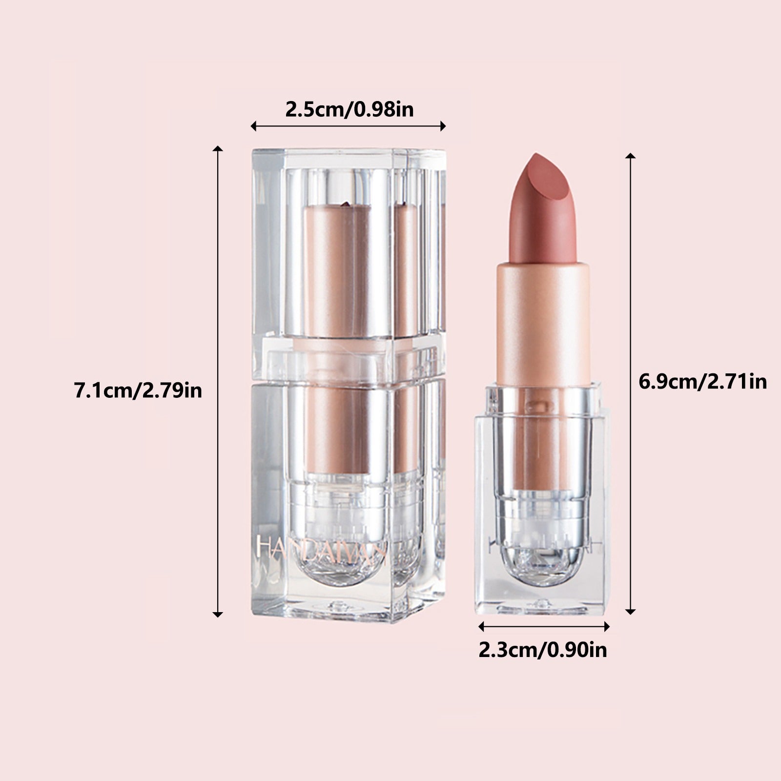 LINASHI 3 5g Lipstick Ice Cube Shape Matte Effect Paste Pink Color Waterproof Lipstick for Daily Use