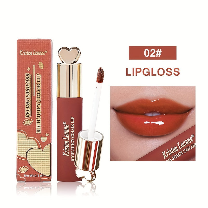 1pc, Water Light Mirror Finish Lip Glaze, Solid Color, Watery Long Lasting Lip Gloss, High Pigment, Party Lip Makeup For Women