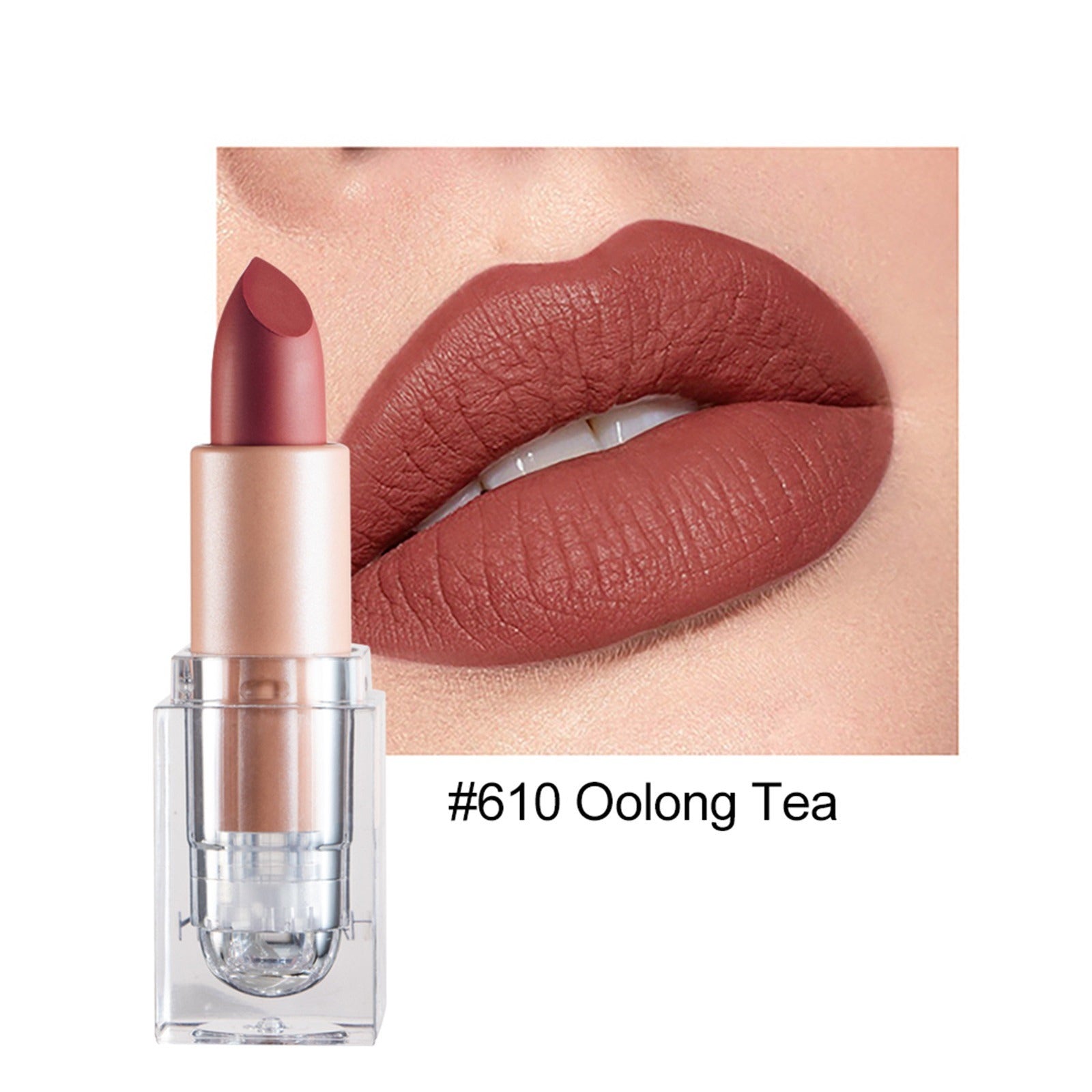 LINASHI 3 5g Lipstick Ice Cube Shape Matte Effect Paste Pink Color Waterproof Lipstick for Daily Use