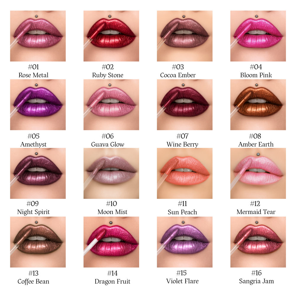 Metallic Shimmer Waterproof Liquid Lipstick