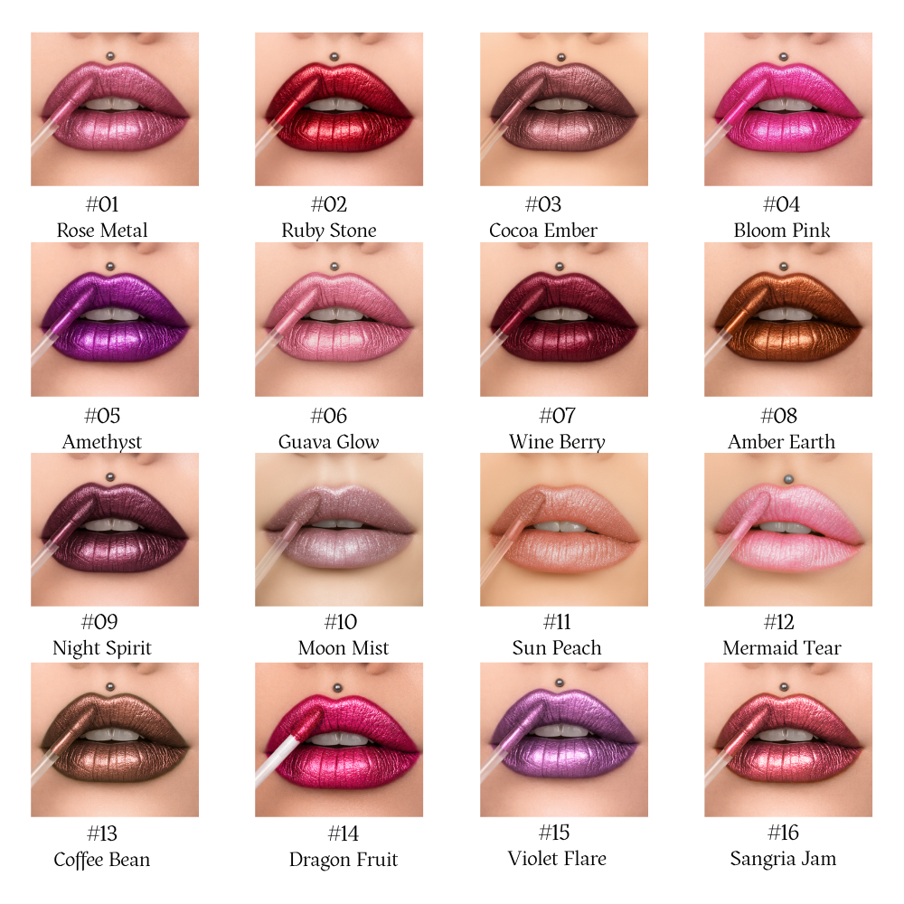 Metallic Shimmer Waterproof Liquid Lipstick