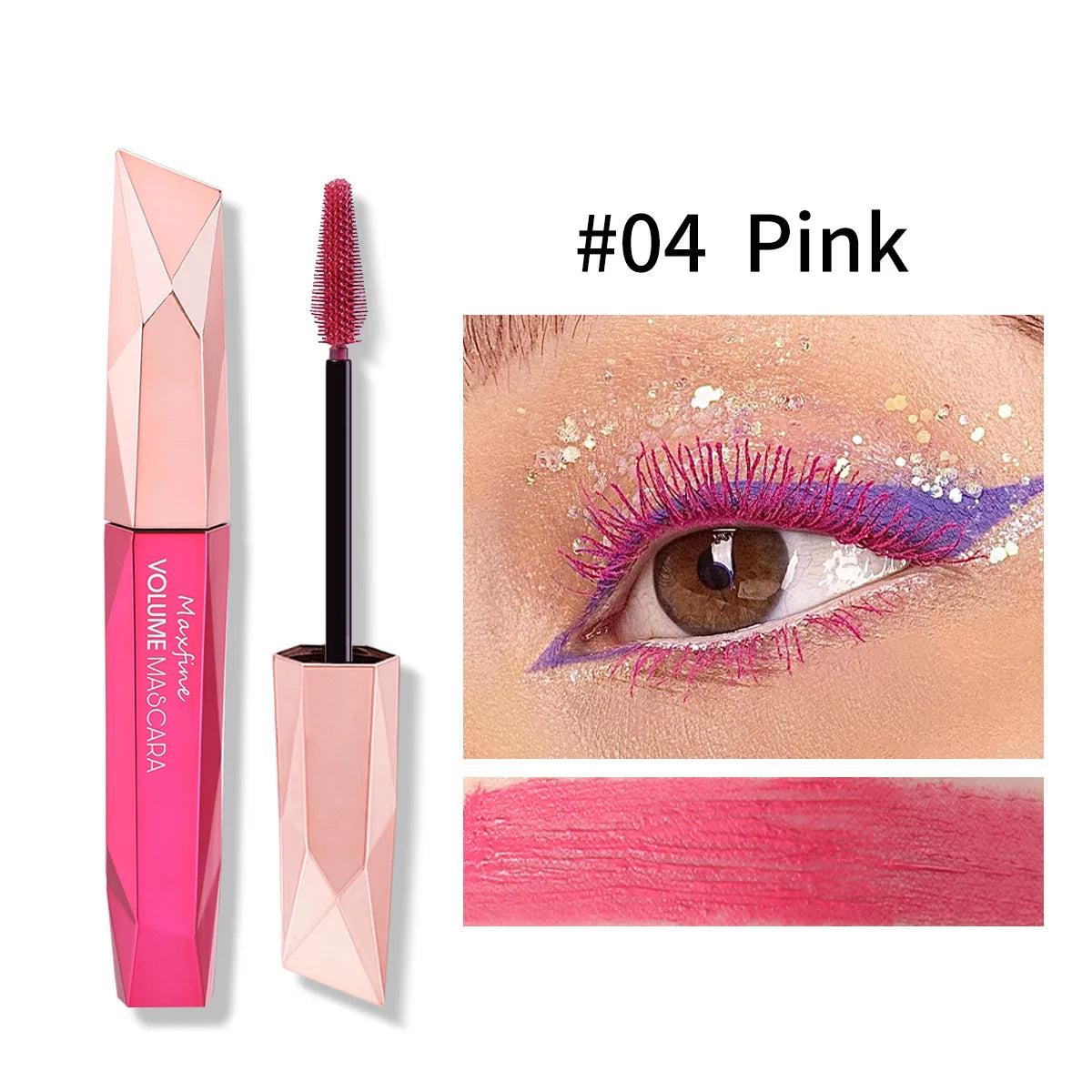 Waterproof Mascara Eyelashes Extension Thick Curling Non-smudge Quick Dry Long-lasting Black Brown Pink Colorful Mascara Makeup