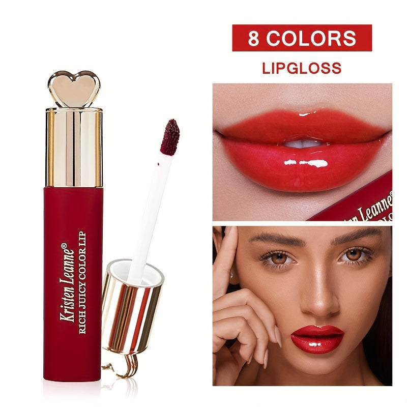 1pc, Water Light Mirror Finish Lip Glaze, Solid Color, Watery Long Lasting Lip Gloss, High Pigment, Party Lip Makeup For Women